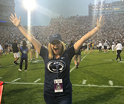 As a Nittany Lions Football guest coach, Scarlett Miller stood on the sidelines during the Penn State vs. Appalachian State University game in September.