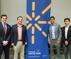 Four male students pose for a photo at Penn State Startup Week
